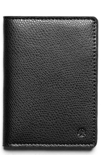 Men's Hook + Albert Vertical Leather Wallet - Black