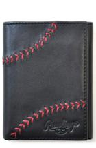 Men's Rawlings Baseball Stitch Leather Trifold Wallet -