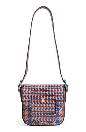 Tory Burch Mini Sawyer Houndstooth Leather Shoulder Bag -