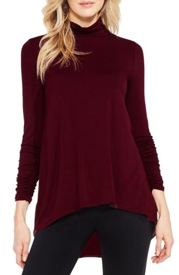Women's Vince Camuto Ruched Sleeve Turtleneck - Red
