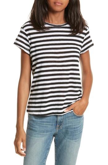 Women's Frame Stripe Crew Tee - Black