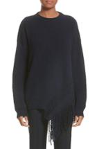 Women's Stella Mccartney Cashmere & Wool Fringe Sweater Us / 36 It - Blue