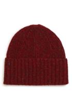 Men's Drakes Donegal Wool Beanie - Red
