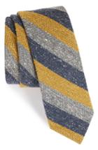 Men's The Tie Bar Varios Stripe Silk Skinny Tie, Size - Yellow