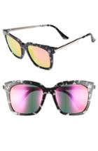 Women's Diff Bella 52mm Polarized Sunglasses - Black White/ Pink