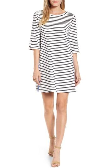 Women's Halogen Twill Tape Trim Knit Dress, Size - Black