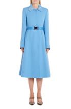 Women's Fendi Genuine Mink Fur Flower Belted Wool Crepe Dress Us / 38 It - Blue