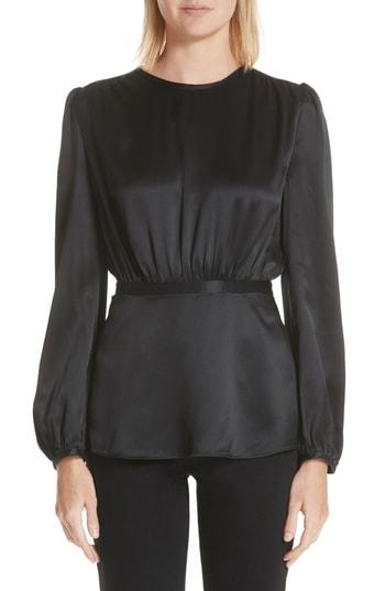 Women's Co Crepe Back Satin Blouse - Black