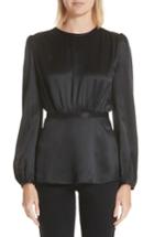 Women's Co Crepe Back Satin Blouse - Black