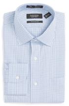 Men's Nordstrom Men's Shop Smartcare(tm) Traditional Fit Check Dress Shirt 33 - Blue