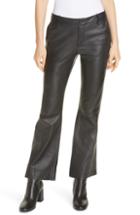 Women's Nili Lotan Caden Lambskin Flare Pants - Black