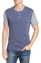 Men's Original Penguin Slub Plaited Jersey Baseball Henley - Blue