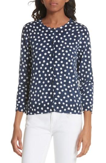 Women's Kate Spade New York Cloud Dot Scallop Cotton Cardigan - Blue