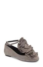 Women's Cecelia New York Jenny Ruffle Flat .5 M - Grey