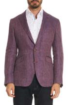 Men's Robert Graham Corbett Tailored Fit Stripe Linen Sport Coat - Purple