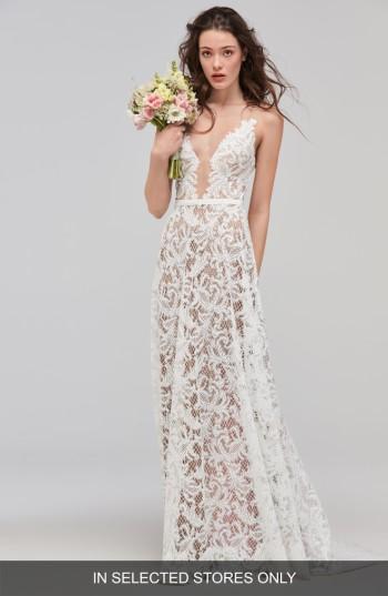 Women's Willowby Asa Sleeveless Lace & Tulle A-line Gown, Size In Store Only - Ivory