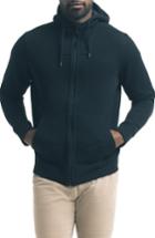 Men's Good Man Brand Texture Zip Hoodie, Size - Black