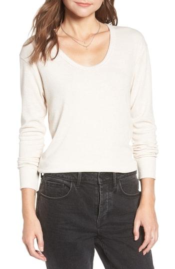 Women's Treasure & Bond Ribbed U-neck Top, Size - Beige