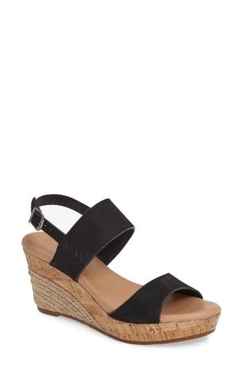 Women's Ugg Elena Platform Wedge Sandal M - Black