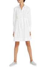 Women's Madewell Box Pleat Shirtdress, Size - White