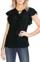Women's Vince Camuto Ruffle Flutter Sleeve Top, Size - Black