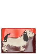 Women's Tory Burch Dachshund Slim Leather Card Case - Red