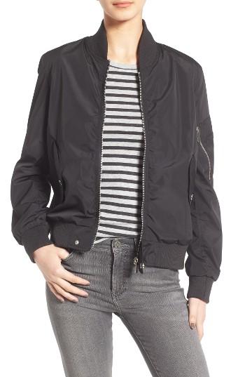 Women's French Connection Bomber Jacket - Black