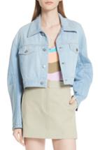 Women's Tibi Crop Denim Jacket, Size - Blue