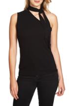 Women's 1.state Tie Neck One-shoulder Top, Size - Black