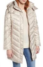 Women's Kenneth Cole New York Mixed Quilting Puffer Jacket - Ivory