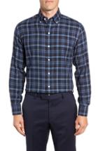 Men's Ledbury Torello Trim Fit Plaid Dress Shirt - Blue