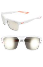 Men's Nike Bandit R 59mm Sunglasses - Matte White/ Bright Crimson