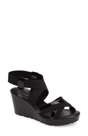 Women's Charles By Charles David Vote Wedge Sandal .5 M - Black