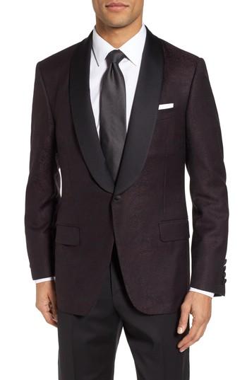 Men's Hickey Freeman Classic Fit Paisley Wool Dinner Jacket R - Purple