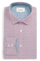 Men's Ted Baker London Bodder Trim Fit Print Dress Shirt .5 - 32/33 - Red
