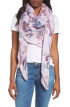 Women's Caslon Print Scarf, Size - Purple