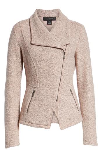 Women's Halogen Knit Moto Jacket - Pink