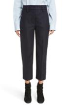 Women's Acne Studios Trea Pinstripe Straight Leg Wool Pants Us / 36 Eu - Blue