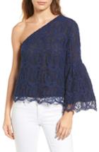 Women's Chelsea28 One-shoulder Lace Blouse, Size - Blue