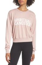 Women's Spiritual Gangster Varsity Crop Sweatshirt - Beige