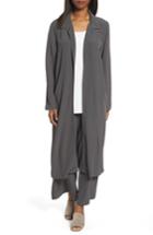 Petite Women's Eileen Fisher Open Front Duster Jacket P - Brown