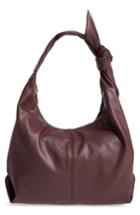 Sole Society Faux Leather Hobo - Burgundy