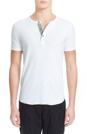 Men's Wings + Horns 'base' Short Sleeve Henley - White