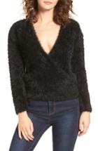 Women's Wayf Fuzzy Surplice Sweater - Black