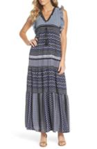 Women's Taylor Dresses Mixed Print Ruffle Maxi Dress - Black