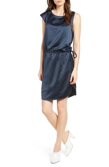 Women's Trouve Asymmetrical Ruched Dress, Size - Blue