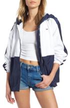Women's Tommy Jeans Tjw Stripe Windbreaker Jacket, Size - Black