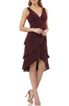 Women's Js Collections Layered Crepe Cocktail Dress