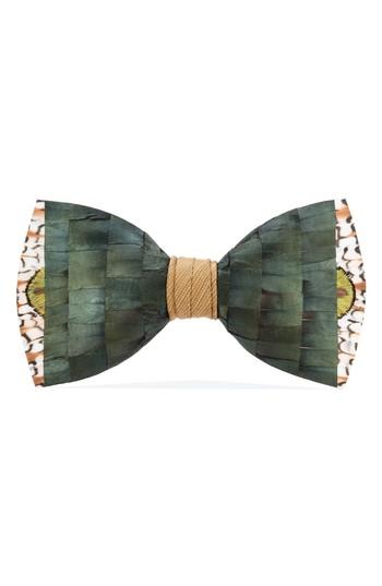 Men's Brackish & Bell Lowry Feather Bow Tie, Size - Green