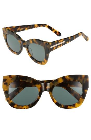 Women's Karen Walker Northern Lights V2 51mm Cat Eye Sunglasses - Crazy Tortoise